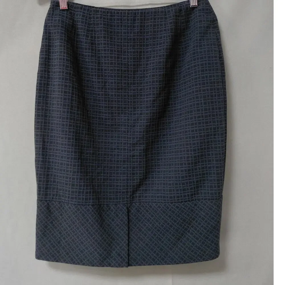Brooks Brothers Cotton Blend Blue Pencil Knee Length Skirt Women Size 6P